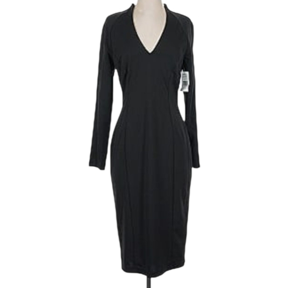 Alexia Admor Black Formal PARTY Cocktail Long Sleeve Midi Dress Size‎ XL